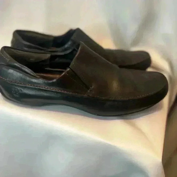 Black Leather Womens Timberland Loafers Driving Shoes 8.5 m - Picture 7 of 7